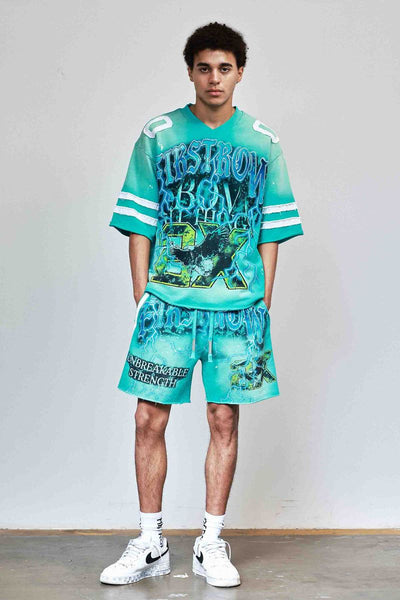 First Row - Above All Things Electric Storm Shorts (Turquoise)