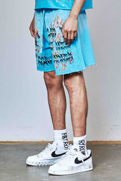 First Row - New Paradigm Ride The Fire Shorts (Blue)