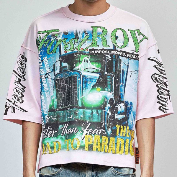 Light Gray First Row - New Paradigm Fearless Motion Tee (Pink)