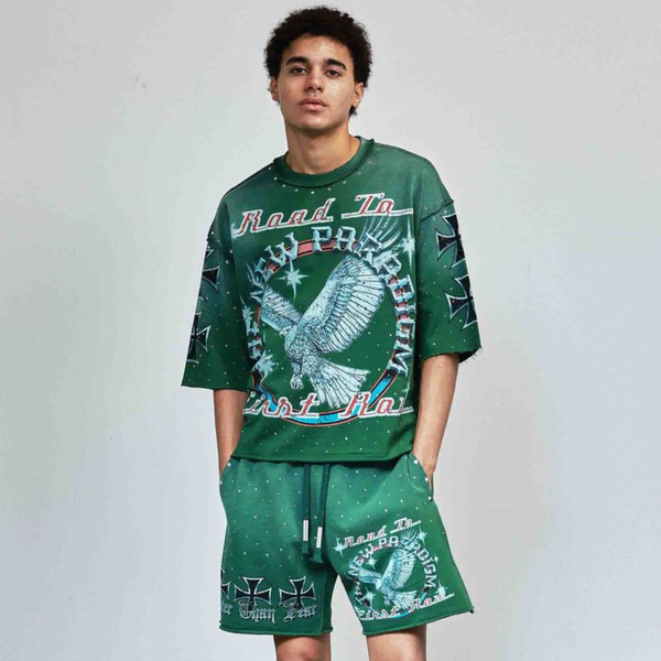 Light Gray First Row - New Paradigm Iron Faith Tee (Green)