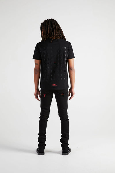 RTA - Liam Tee W/ Red RIP Cross (Black/Red)