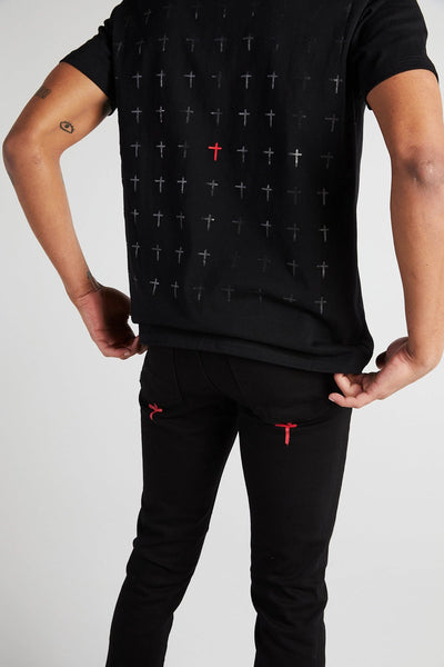 RTA - Liam Tee W/ Red RIP Cross (Black/Red)