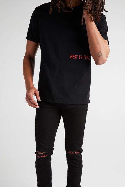 RTA - Bryant Rest In Peace Jeans (Black/Red)