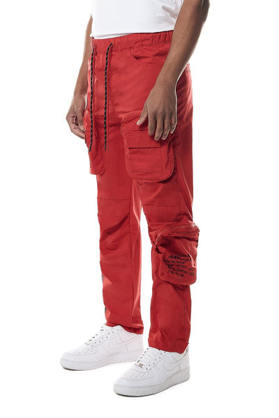 Smoke Rise - Printed Nylon Utility Pants (Red)