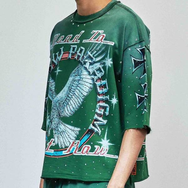Light Gray First Row - New Paradigm Iron Faith Tee (Green)