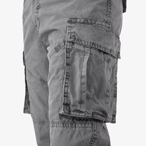 Copper Rivet- Pastel Color Crisp Twill Cargo Pants (Grey)