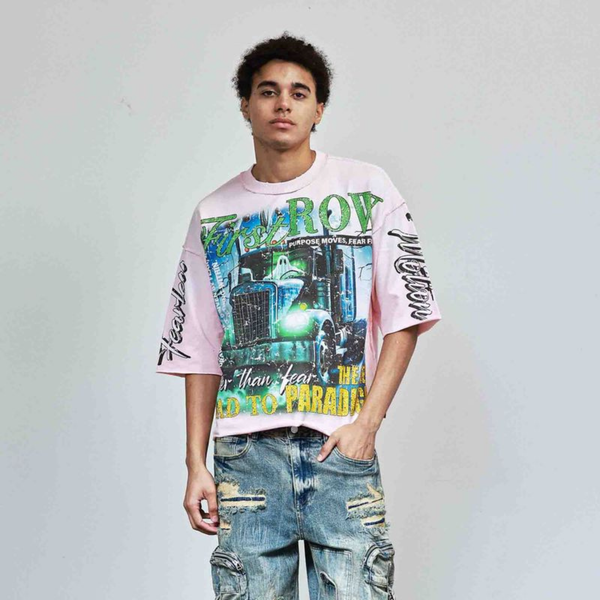 Light Gray First Row - New Paradigm Fearless Motion Tee (Pink)