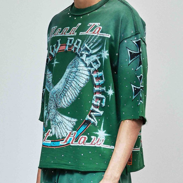 Light Gray First Row - New Paradigm Iron Faith Tee (Green)