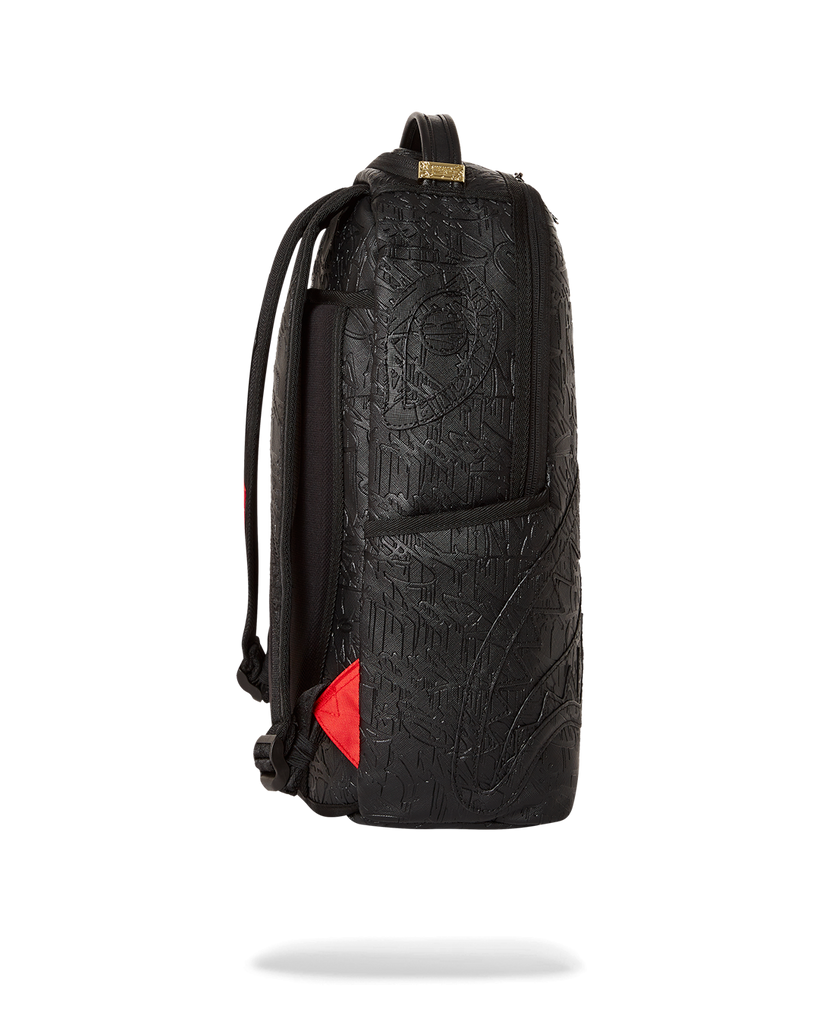 louis vuitton black embossed backpack