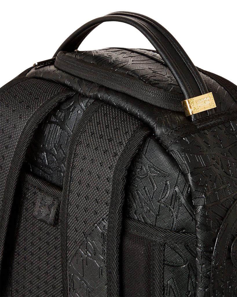 louis vuitton black embossed backpack