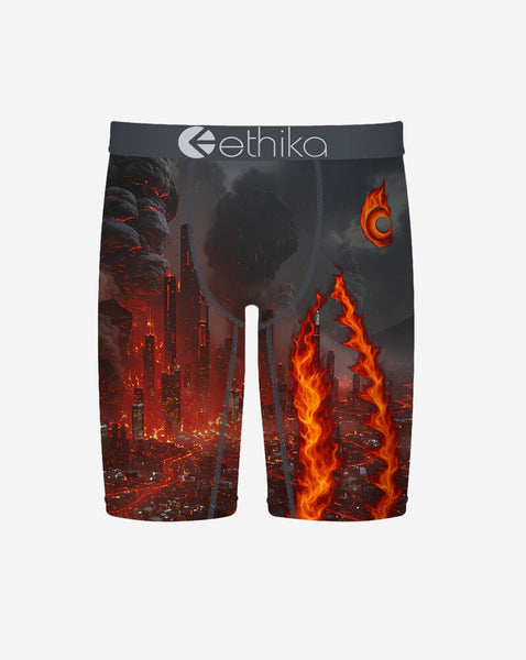 Dark Slate Gray Ethika - BMR Molten Metropolis Boxer (Black/Red)
