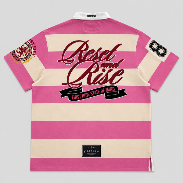 First Row - Soft Bloom Club Polo Shirt (Pink/White)