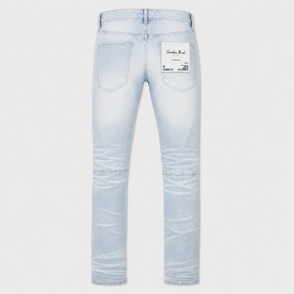 Lavender Smoke Rise - Heavy Whisker Effect Jeans (Kori Blue)