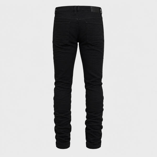 Black Smoke Rise - Slim Vintage Washed Jeans (Pit Black)