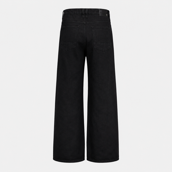 Black Smoke Rise - Baggy Vintage Washed Jeans (Pit Black)