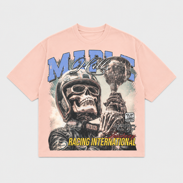 Space Ape - Skull Racing Tee (Light Pink)