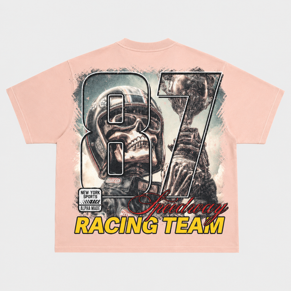 Space Ape - Skull Racing Tee (Light Pink)