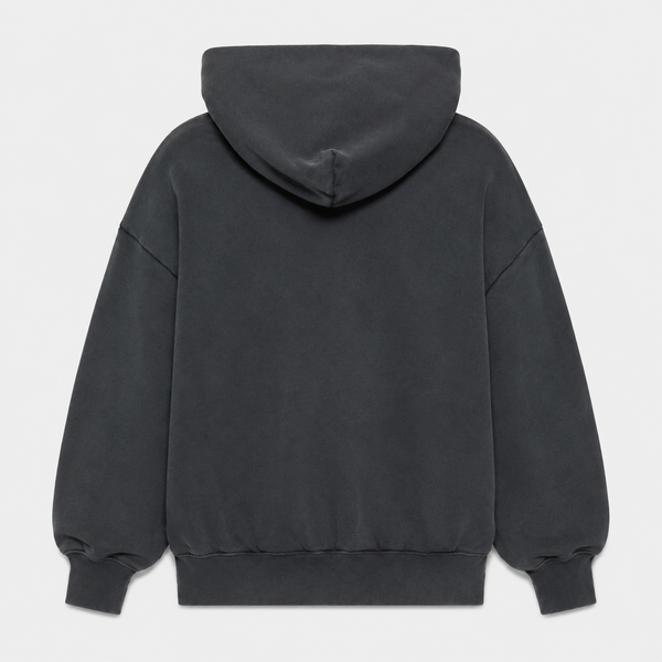 Dark Slate Gray Purple - Heavy Fleece Pullover Hoodie (Black)