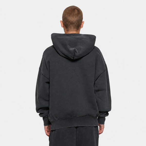 Dark Slate Gray Purple - Heavy Fleece Pullover Hoodie (Black)