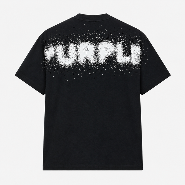 Black Purple - Pixelated Jersey Tee (Black)