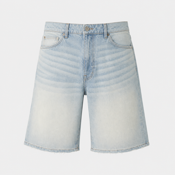 Lavender Smoke Rise - Vintage Washed Denim Shorts (Speckle Blue)