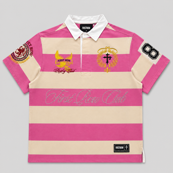 First Row - Soft Bloom Club Polo Shirt (Pink/White)