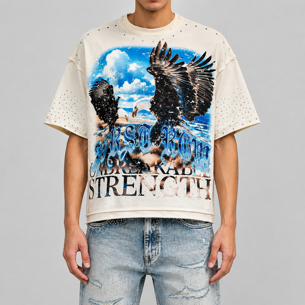 Gray First Row - Above All Things Skyborne Tee (Cream)