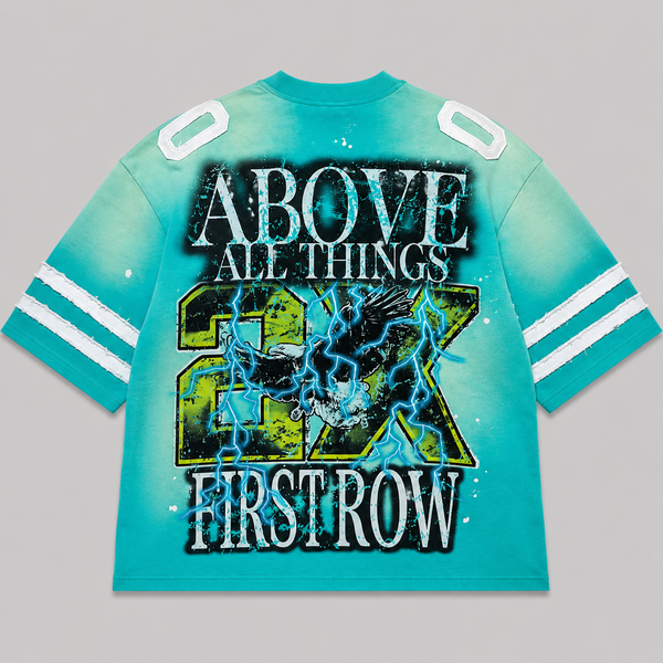 Gray First Row - Above All Things Electric Storm Tee (Turquoise)