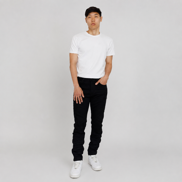 Light Gray Smoke Rise - Slim Vintage Washed Jeans (Pit Black)
