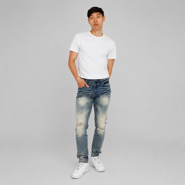 Gray Smoke Rise - Vintage Washed Jeans (Segovia Blue)