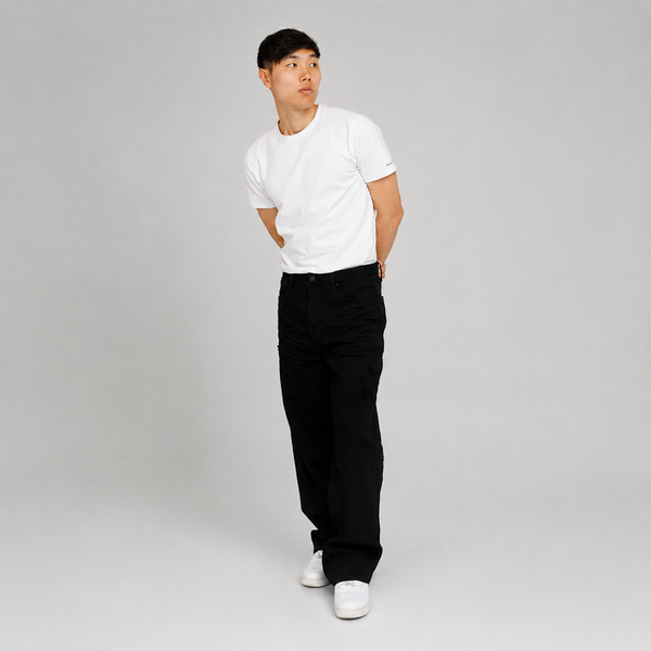 Gray Smoke Rise - Baggy Vintage Washed Jeans (Pit Black)