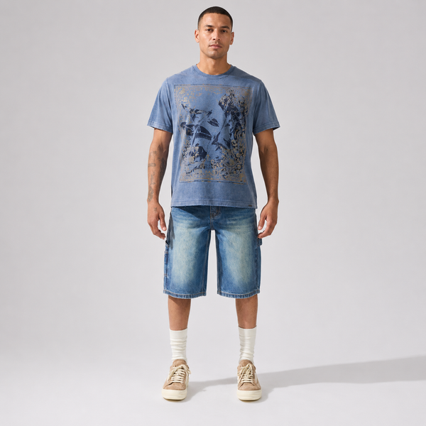 Light Gray Serenede - Sapphire Shorts (Mid Blue)