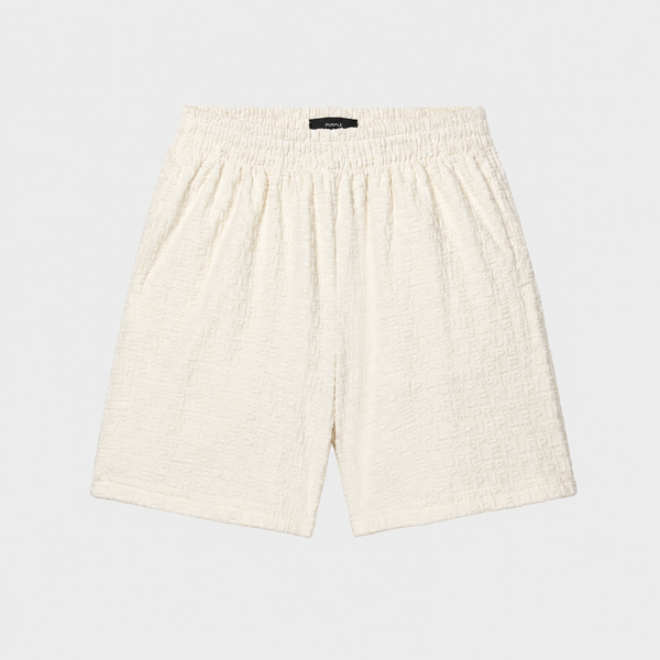 Antique White Purple - Terry Towel Short (White)