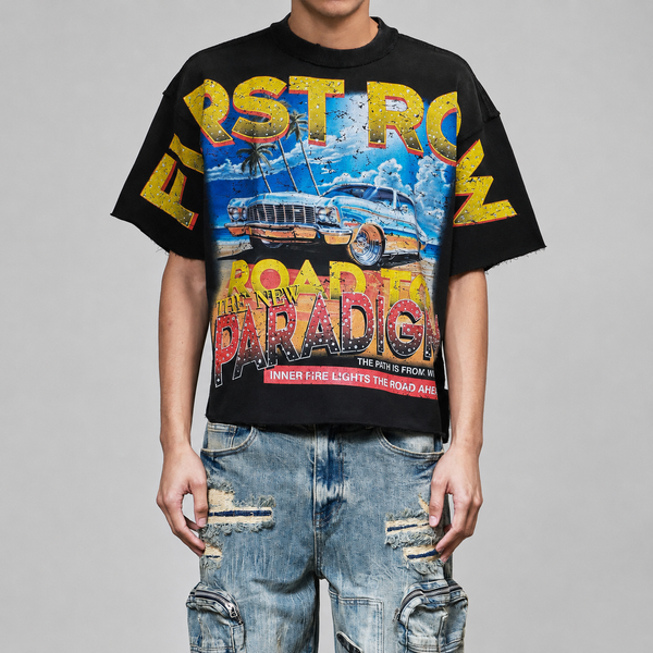 Gray First Row - New Paradigm Driving High Tee (Black)