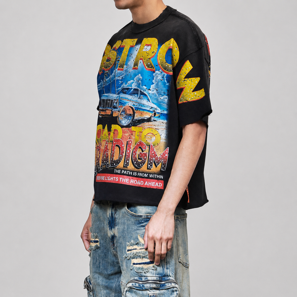 Light Gray First Row - New Paradigm Driving High Tee (Black)