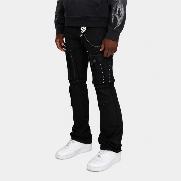 Lavender Smoke Rise - Utility Jean W/ Studs (Glow Black)