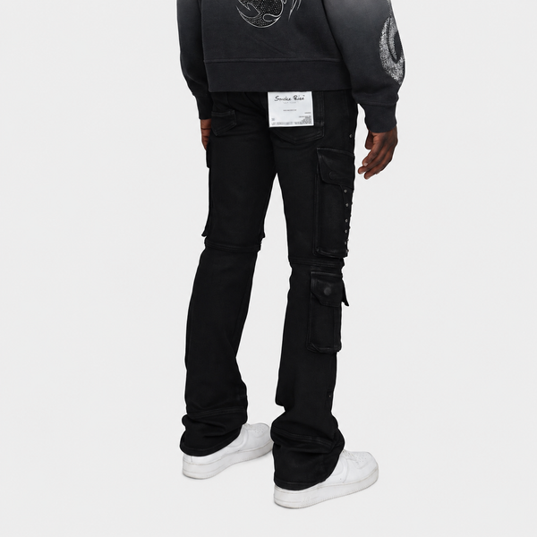 Black Smoke Rise - Utility Jean W/ Studs (Glow Black)