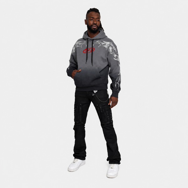 Lavender Smoke Rise - Utility Jean W/ Studs (Glow Black)