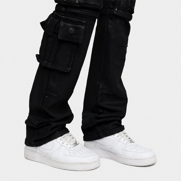 Lavender Smoke Rise - Utility Jean W/ Studs (Glow Black)