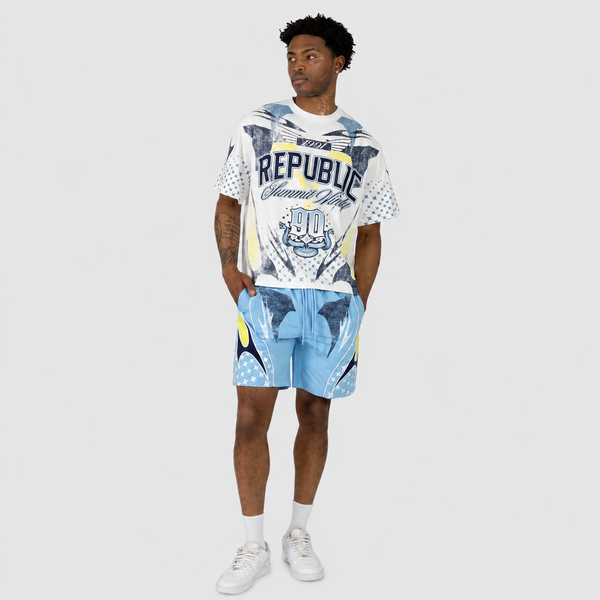 Smoke Rise - Republic Windbreaker Shorts (Boy Blue)