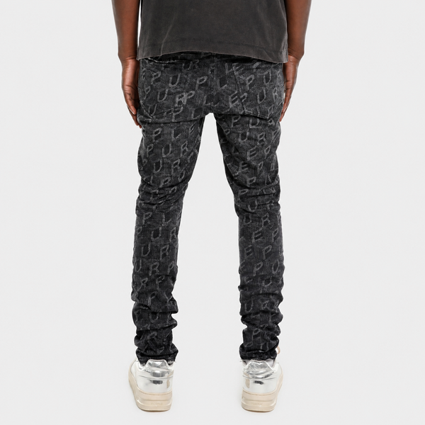 Purple - Skinny Printed Monogram Jeans (Black)