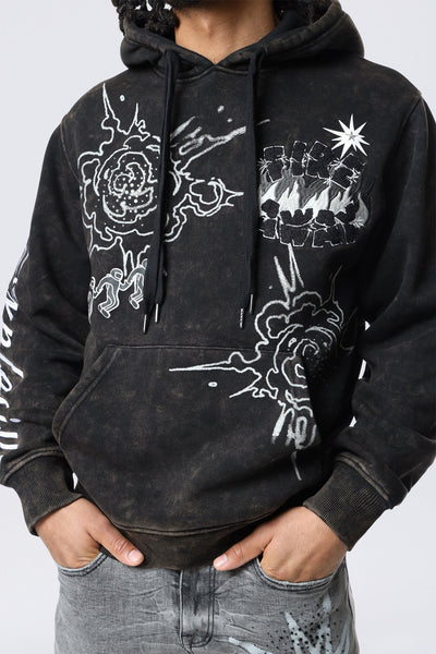 Smoke Rise - Rhinestone Dystopia Hoodie (Black)