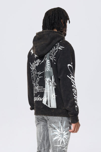 Smoke Rise - Rhinestone Dystopia Hoodie (Black)