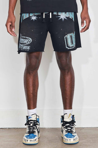 First Row - Washed Bright Future Shorts (Black)
