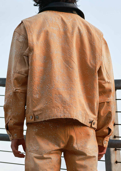 First Row - Allover Rhinestone Workwear Jacket (Wheat)