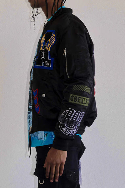 First Row - Coexist Multi Patches MA-1 Jacket (Black)