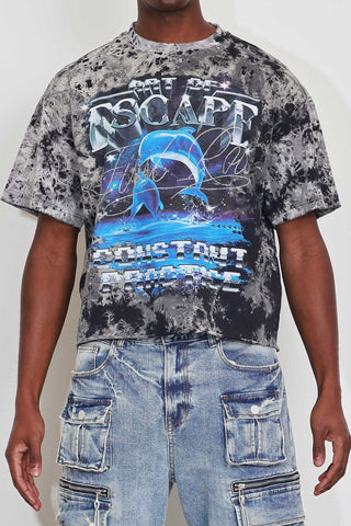 First Row - Art Of Escape Dolphins Cropped Tee (Black)