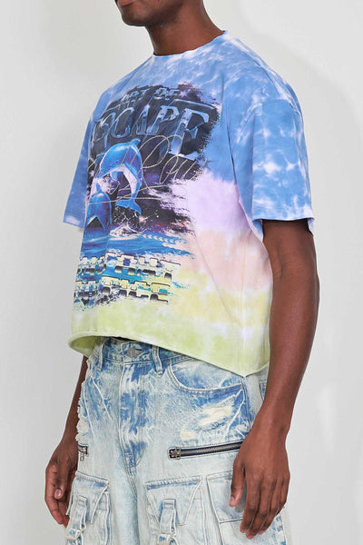 First Row - Art Of Escape Dolphins Cropped Tee (Tie Dye)