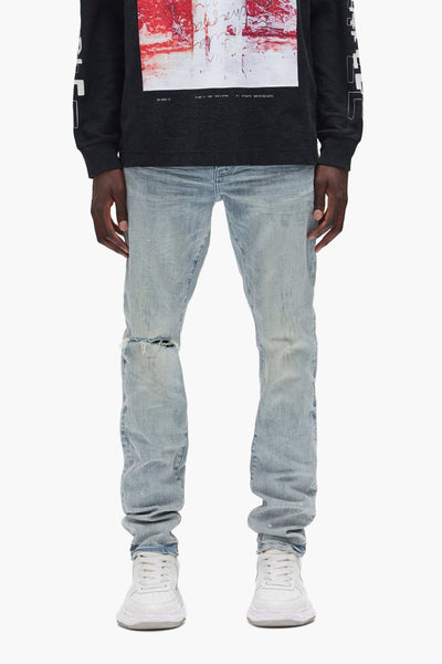 Purple - Worn Reflective Jeans (Light Indigo)