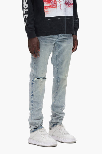 Purple - Worn Reflective Jeans (Light Indigo)